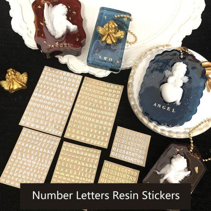 Sticker Huruf Angka Metalik Warna Silver Gold Number Alfabet Alphabet ...