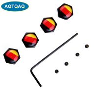 4Pcs/Set Classic German Flag Anti-theft Chrome Car Wheel Tire Valve Stem Cap For Car/Motorcycle Air Leakproof And Protection You Valve Stems Caps Adap