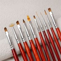 Wooden Pole Nail Brush Carving Gradient Smudge Pen Painting Brush Lines Liner Drawing Nail Brushes UV Gel Brush Manicure Tools