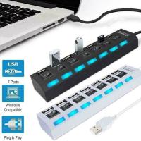 [HOT HAIXWLXKWW 589] USB Hub 2.0 1.1 2.0 Splitter Adapter 4/7 Port Multiple Expander พร้อมสำหรับอุปกรณ์เสริม