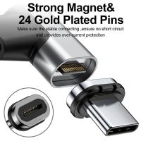 Magnetic USB C Adapter 24Pins Type C Connector PD 100W Fast Charging Converter สำหรับพอร์ต Type C สมาร์ทโฟนและแล็ปท็อป