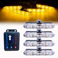 【LZ】❀❆  4 led polícia pisca luzes do carro strobe luz de advertência 12v veículo emergência stroboscope lâmpada vermelho azul âmbar piscando sinal luz