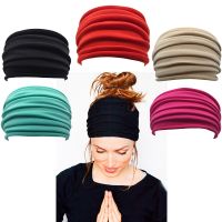 【cw】 Fashion Wide Stretch Headbands SportGym Sweatband Headband HairbandBelts forElasticWrap Band Bandanas