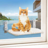 Mewoofun Cat Window Perch Easy Folding Up Strong Steel Frame Powerful Suction Cup Machine Washable Mat Hanging Bed