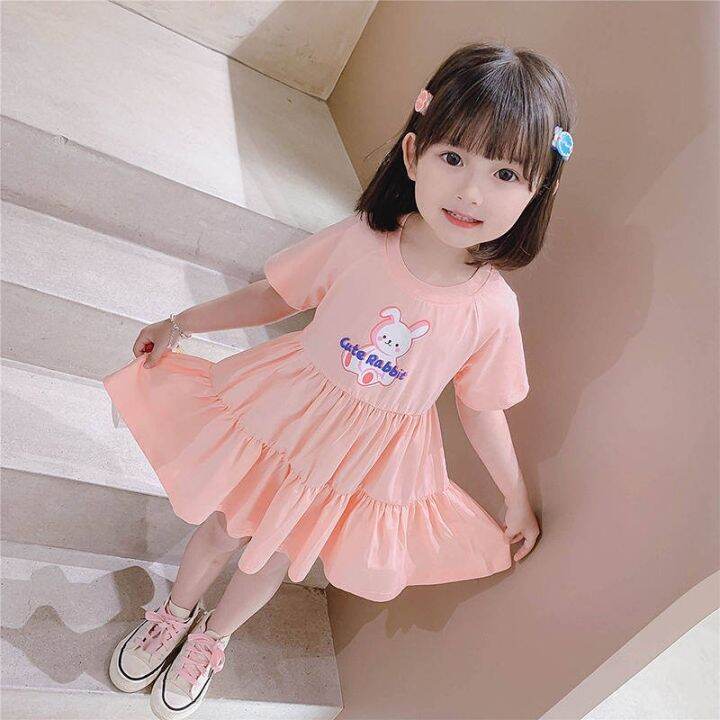 2023-new-girls-summer-cute-dress-western-style-childrens-short-sleeve-baby-girl-skirt-korean-princess-dress-trendy-vld6