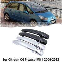 Black Carbon Fiber Car handle Or ABS Chrome Door Handles Cover for Citroen C4 Picasso MK1 2006~2013 Car Accessories Cap Styling Pendants