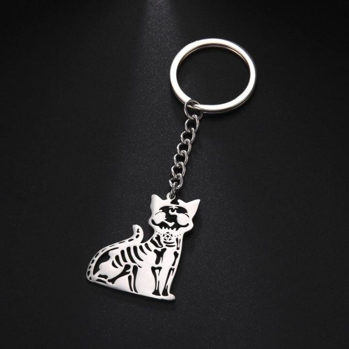 titanium-steel-animal-modeling-keychain-rhinoceros-koala-cat-stainless-steel-pendants-fashion-men-women-bag-car-key-ring-jewelry-key-chains