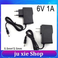 JuXie store AC DC 100V-240V 6V 1A Power Supply Adapter Charger Converter Transformer CCTV Camera LED Strip Lamp 5.5mm*2.5mm US EU Plug E1