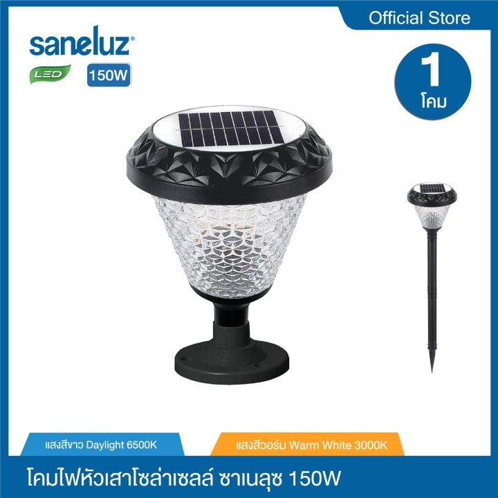 saneluz-โคมไฟหัวเสา-ไฟโซล่าเซลล์-150w-200w-300w-เลือกใช้งานได้-แสงขาว-แสงวอร์ม-แสงคลูไวท์-แสง-rgb-สินค้าพร้อมแท่นขาโคมไฟและอุปกรณ์-solar-cell-solar-led-vnfs