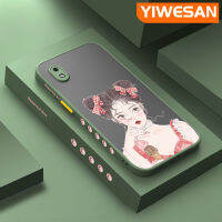 YIWESAN เคสปลอกสำหรับ Samsung Galaxy แกน A01 M01แกนนิ่ม,เคสการ์ตูนสาวสวยน่ารักใหม่ผิวด้านขอบสี่เหลี่ยมเคสมือถือซิลิโคนนิ่มกันกระแทกเคสป้องกันกล้องฝาปิดเลนส์เต็มตัว