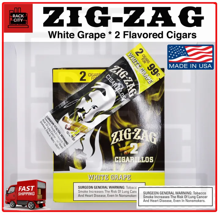 ZIGZAG White Grape Flavor x 2 cigars (Flavored Cigarillos / ZIG ZAG