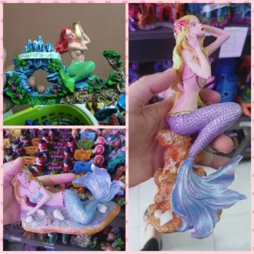 Mermaid Miniature Aquarium Decorations Resin Statue Figurine Fish