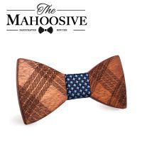 【Fashion house]Mahoosive ไม้ Bow Ties สำหรับบุรุษชุดแต่งงานไม้ Bow Tie ผีเสื้อรูปร่าง Bowknots Gravatas Slim Cravat