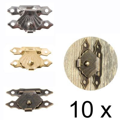 【YF】 10 pçs caixa de trava fechos bronze antigo ferro jóias cadeado hasps fecho madeira fivela acessórios ferragem