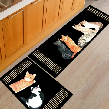 Cute Cat Floor Mats Print Bath Bathroom Rug Bedroom Kitchen Floor