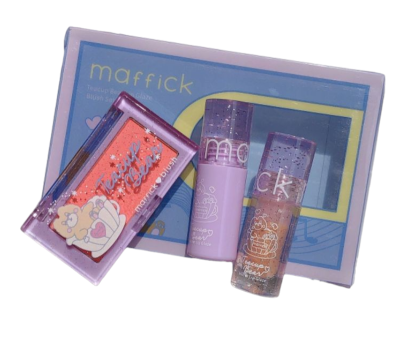 เซตแต่งหน้า Gift​ Set​ Maffick​ Make Up 3 ชิ้น ลิปสติก​ บลัชออน ลิปกลอส สุดคุ้ม พร้อ​มส่ง​/ใหม่/แท้ (มาฟฟิคเทป)