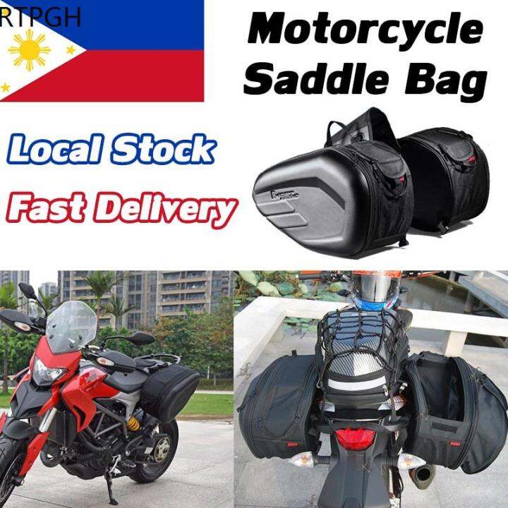 2PCS Universal Adjustable Waterproof Motorcycle Saddle bag Tail Bag