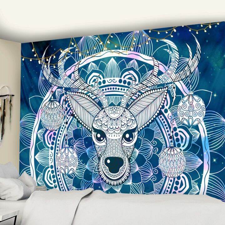 cute-fawn-tapestry-christmas-reindeer-wall-hanging-bohemian-bedspread-blanket-dorm-home-decor-mantas-mandalas