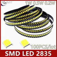 ✜﹍℡ 100pcs SMD LED 2835 High Brightness 1W 0.5W 0.2W White 3V 6V 9V 18V 36V 150MA/100MA/30MA/60MA/80MA 6000-6500K Highlight Diode