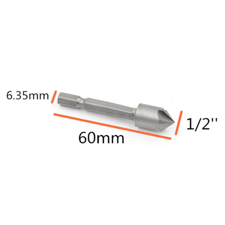 คลังสินค้าพร้อม-fonix-5pcs-5ขลุ่ยhss-countersink-drillชุดบิต90องศา1-4inch-shankอ่างล้างจานโลหะchamfering-cutterสำหรับงานไม้เครื่องมือ