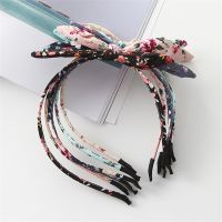 【YF】 1 PCS Fashion printing Hairband Fabric Bow Knot Hair Hoop Rabbit Ears Turban Headbands for Headwear Women Girls Accessories