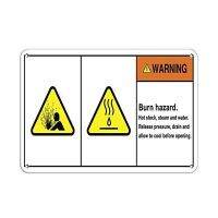 Vintage Burn Hazard ป้ายดีบุก-Retro Metal Wall Art ตกแต่งสำหรับบ้านบาร์โรงรถหรือสำนักงาน