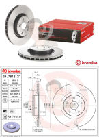 09 7812 21 จานเบรค ล้อ F (ยี่ห้อ BREMBO) รุ่น HC UV PVT SUBARU Impreza GD/GG 2.0 2.5 WRX STI (ปั๊ม Brembo) 5x114.3 ปี 2005-&amp;gt;