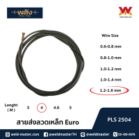 พลัง สายส่งลวดเหล็ก สายไลน์เนอร์ หัว EURO ขนาด 1.2-1.6mm ความยาว 4-5 เมตร สีเทา สำหรับงาน MIG/MAG