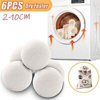 【CW】 6pcs Reusable Wool Dryer Balls Softener Washing 3/4/5cm Fleece Useful Machine Accessories