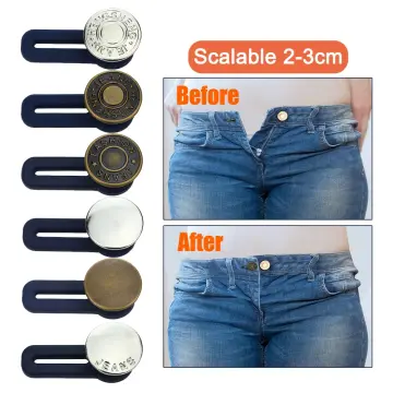 2 Pairs Daisy Adjustable Waist Buckle for Pants, Instant Jean Button Pins  Pants Size Adjuster Hook