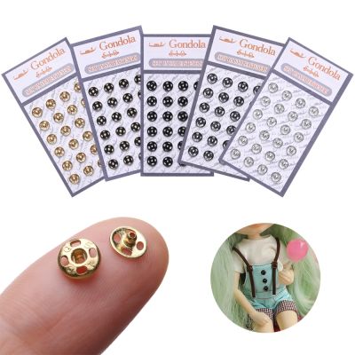 【CW】 10/24Pcs 5MM Buttons Dollhoues Miniature Metal Invisible Crafts Clothing Sewing Buckle Accessories