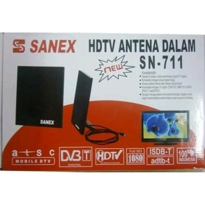 Indoor Antenna Tv LED LCD Sanex SN711 HDTV Antena Dalam Digital