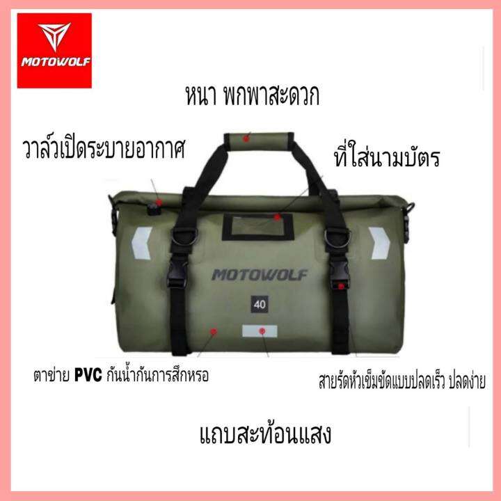 promotion-motowolf-รับประกัน-1-ปี-กระเป๋ากันน้ำ-รุ่น-0717-กระเป๋า-สำหรับท้ายเบาะมอเตอร์ไซด์