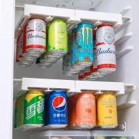 Beer Soda Can Storage Rack Refrigerator Slide Under Shelf For Soda Can Beverage Organizer Kitchen Double-row Container Bathroom Counter Storage