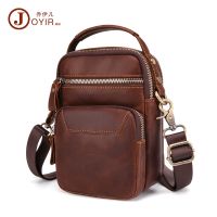 [COD] Waist bag wholesale multifunctional crazy horse leather messenger mens simple belt mobile phone genuine