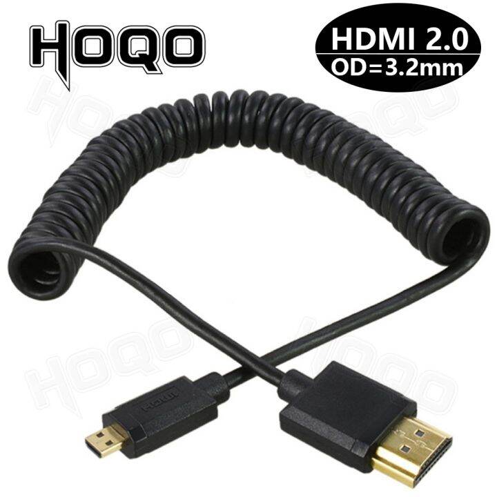 hot-od-3-2mm-super-soft-micro-hdmi-to-hdmi-to-mini-hdmi-cable-ultra-thin-4k-60hz-น้ำหนักเบาแบบพกพา1ft-สั้นบาง-hdmi2-0ม้วน