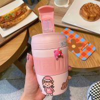 Children Girl Thermos Cup Cute Carton Pattern Water Bottle Mug for Tea Thermal Coffee Bottle Travel Office School Stainless Mugs