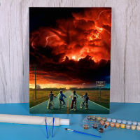 Stranger Things Coloring By Numbers Painting Package Acrylic Paints 50*70 Canvas Pictures Loft Wall Picture For Handiwork