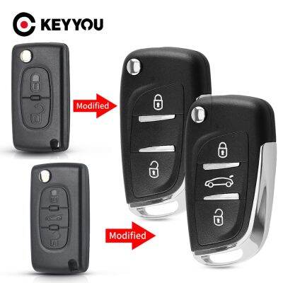 }{: -- “KEYYOU CE0523 2/3 BT Filp รถรีโมทเคสซองใส่กุญแจสำหรับ Peugeot 306 407 807พันธมิตรสำหรับ Citroen C2 C4 C5 C6เบอลินโกปิกัซโซ่ C8