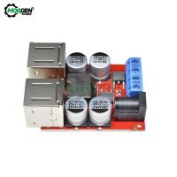 แผงวงจรสำหรับชาร์จรถยนต์ DC-DC 8V-35V ถึง5V 8A แหล่งจ่ายไฟ DC-DC โมดูล4พอร์ตที่ชาร์จโทรศัพท์มือถือในรถยนต์เอาต์พุต USB