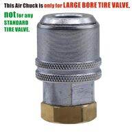 Closed End Large Bore Air Chuck Lock On Nickle Plated Brass Stem 1/4 NPT FemaleThread OTR/Agricultural Vehicles Tire Valve