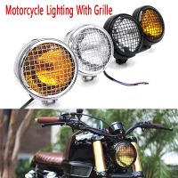 Retro Vintage Motorcycle Universal LED Headlight with Grille Motorcycle Lighting Head Light