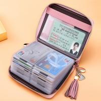 Pink Women Credit ID Card Holder Case Extendable Business Bank Cards Bag Wallet Coin Purse Carteira Mujer Tarjetero Card Holders
