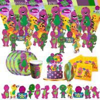 ♀♝▼ Dinosaur Barney Party Supplies Decorations Kids Birthday Disposable Tableware Tablecloth Cups plate Party Theme Favors