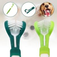 【YF】۞✸❡  1PC New Three Sided Toothbrush Three-Head Multi-angle Cleaning Dog Bad Breath Teeth Supplies