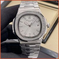 Patek _Philippe นาฬิกาข้อมือควอทซ์ลําลอง สายเหล็ก สีทอง คุณภาพสูง แฟชั่นสําหรับผู้ชาย และผู้หญิง