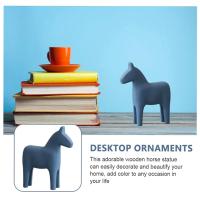 Small Wooden Horse Ornament Retro Home Decor Animals for Desktop Horse Figure Mini Rocking Horse Abstract Unique