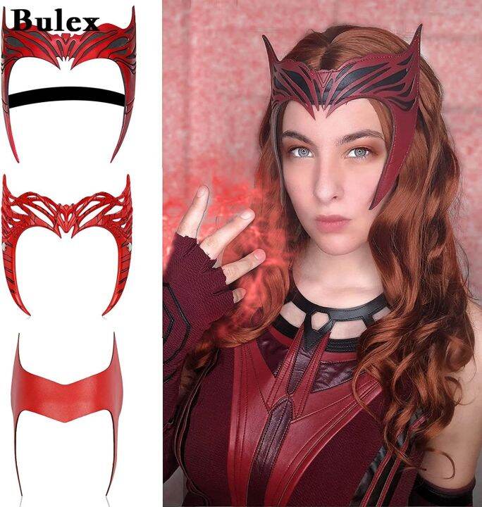 【a Hot】 Bulex Wanda Maximoff Headpiece Scarlet Witch Headpiece Crown Halloween Cosplay Party