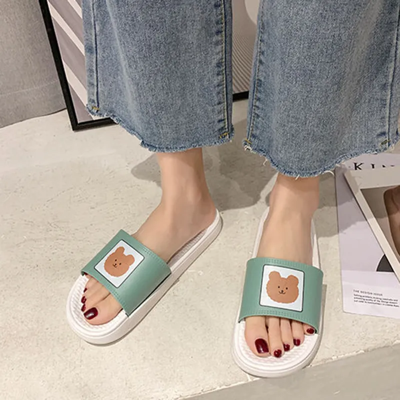 Sandals and slippers female home non-slip slippers student soft bottom  outer wear cartoon cute personality couple indoor male drag 