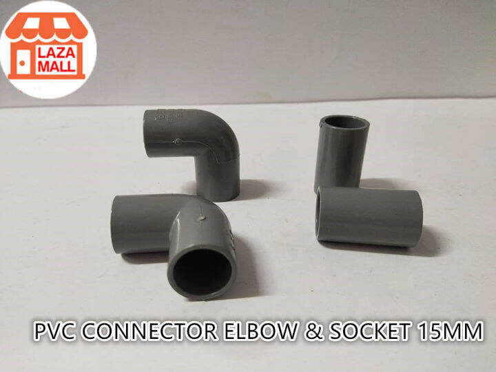 1PCS BBB Pipe PVC-U Grey Fitting Water Connector Socket Elbow-D (15MM 1 ...